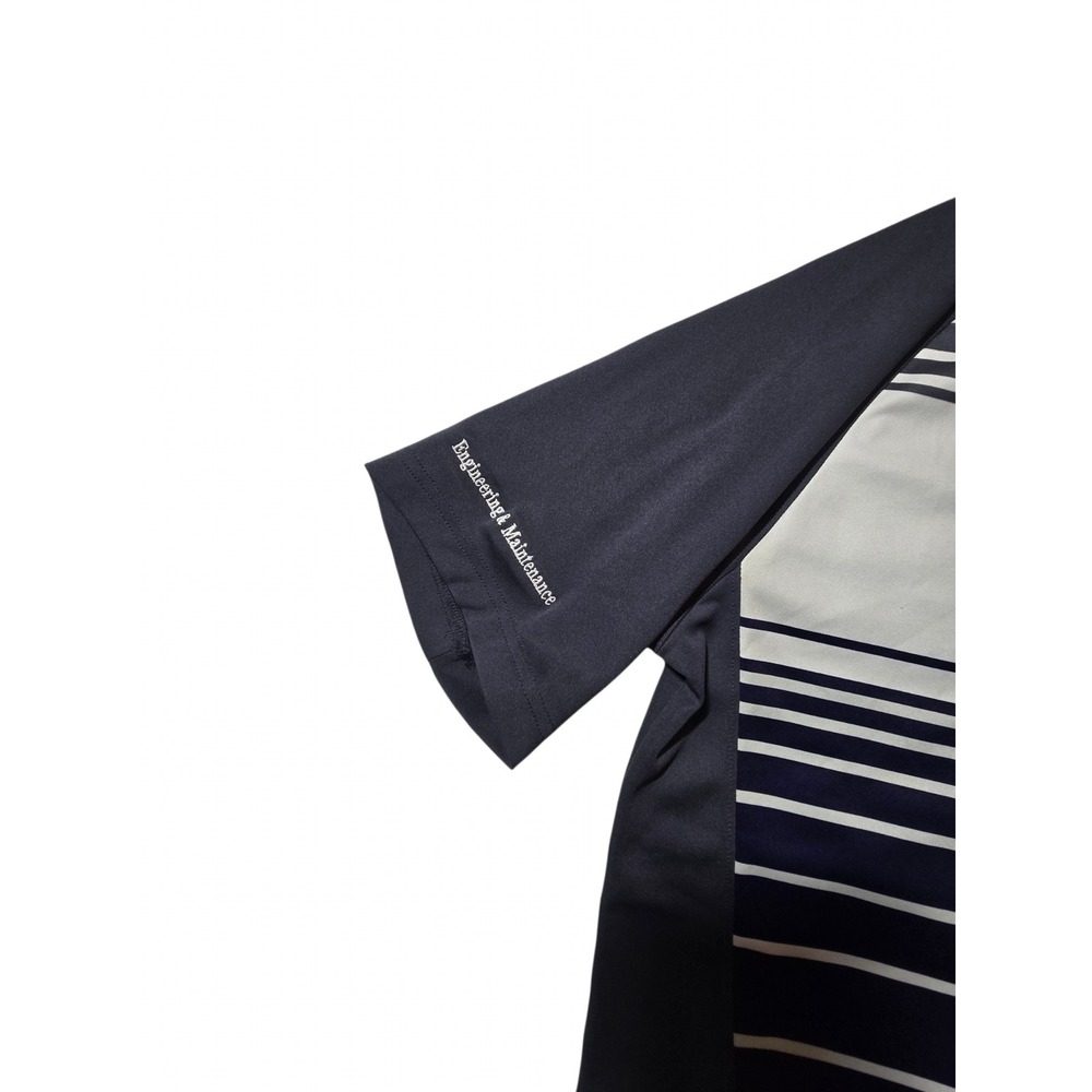 Sport-Tek Dallas Cowboys Mens Large Polo Shirt Navy Grey Striped Performance L - Picture 3 of 7